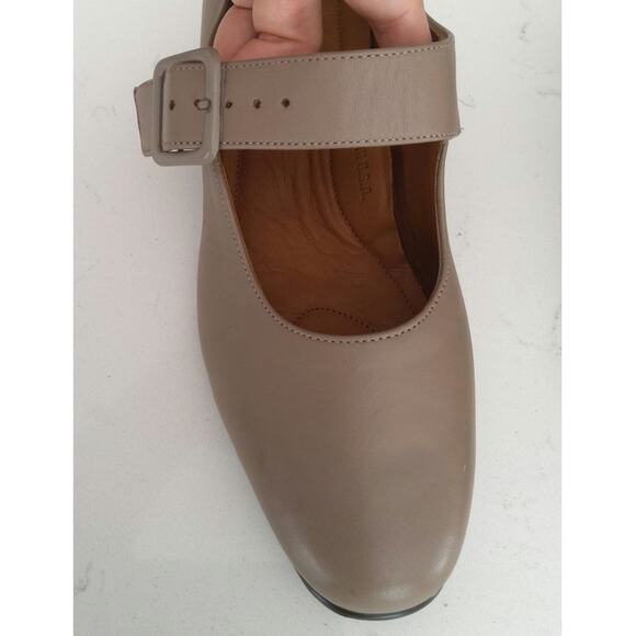 Womens leather Mary Jane style block heel Made in USA size 10 comfort bone color - Picture 4 of 10
